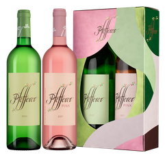 Вино Pfefferer + Pfefferer Pink в подарочной упаковке, (150907), gift box в подарочной упаковке, 0.75 л, Дуэт Пфефферер цена 4990 рублей