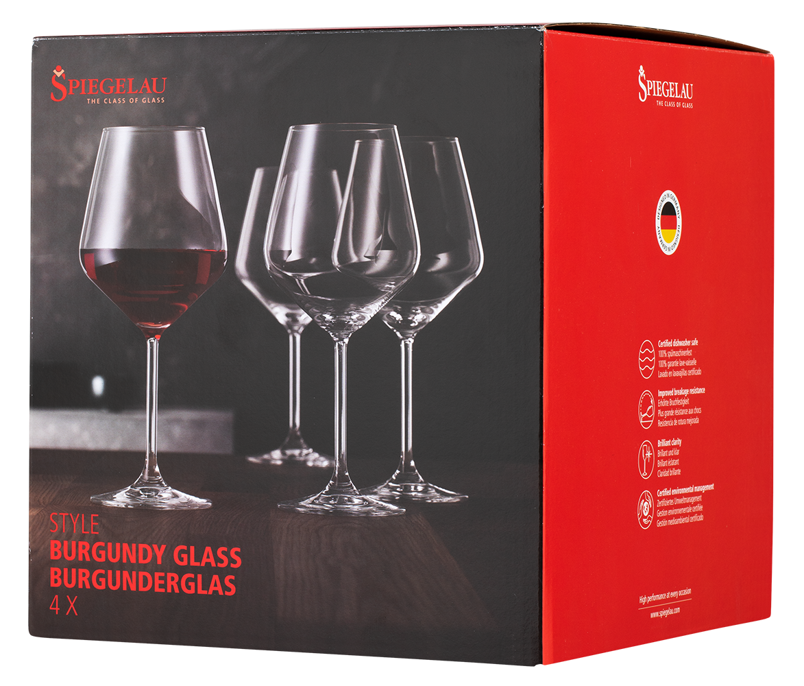 Набор из 4-х бокалов Spiegelau Style для вин Бургундии, 0.64л, (129220), Германия, хрустальное стекло, 0.64 л, Бокал Шпигелау Стайл для вин Бургундии, цена 3960 рублей