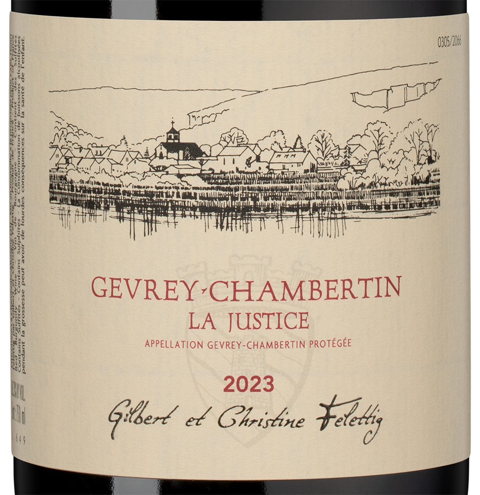 Вино Gevrey-Chambertin La Justice, Gilbert et Christine Felettig, 2023, (157043), Франция, Бургундия, красное, сухое, 0.75 л, Жевре-Шамбертен Ля Жюстис, цена 22490 рублей