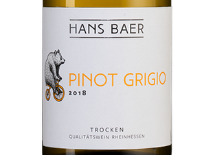 Вино Hans Baer Pinot Grigio, (116257), белое полусухое, 2018 г., 0.75 л, Ханс Баер Пино Гриджо цена 1190 рублей