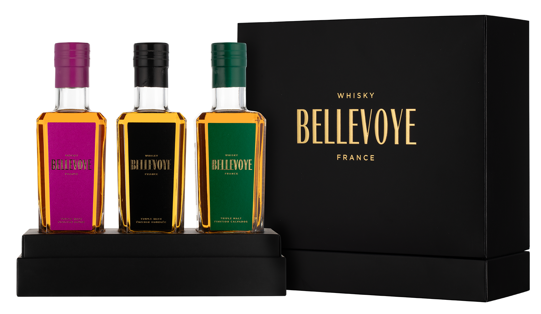 Виски Bellevoye Prestige , 0.2л, (138397), Франция, 0.2 л, Набор Бельвуа Престиж 3 бутылки, 0,2л, цена 18990 рублей