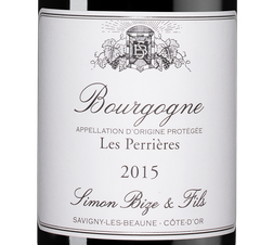 Вино Bourgogne les Perrieres, (119253), красное сухое, 2015 г., 0.75 л, Бургонь ле Перьер цена 8290 рублей