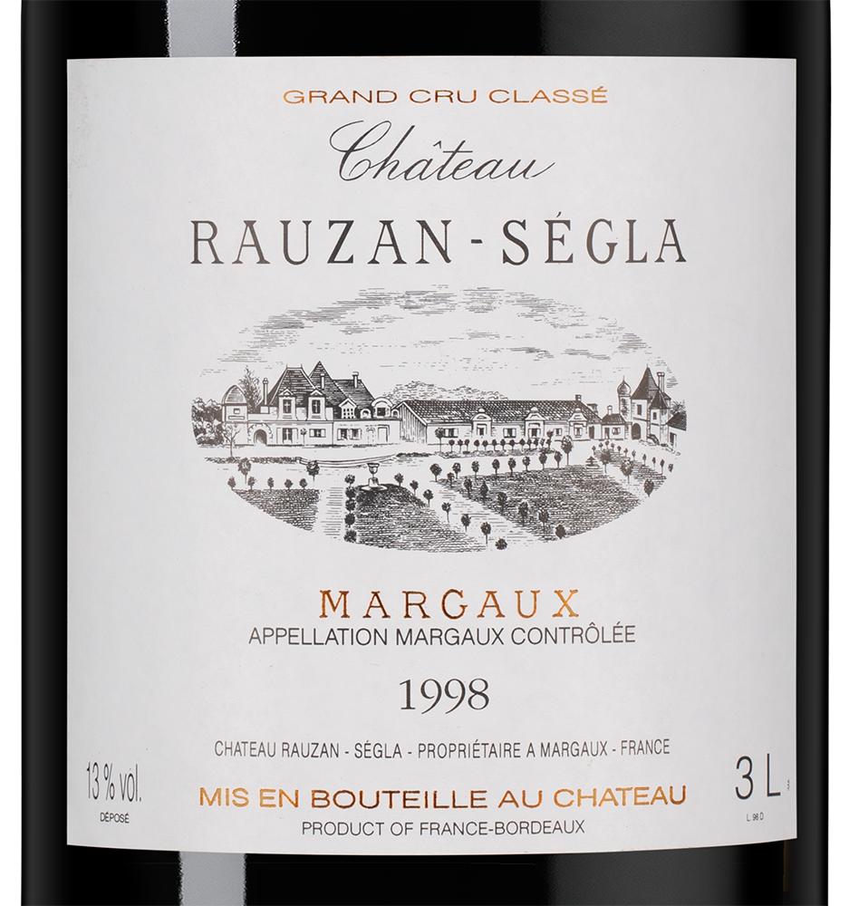 Вино Chateau Rauzan-Segla, 1998, 3л, (142541), Франция, Бордо, красное, сухое, 3 л, Шато Розан-Сегла, цена 254990 рублей