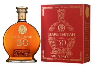 Бренди Царь Тигран 30 лет выдержки, (104601), gift box в подарочной упаковке, 45%, Армения, 0.7 л, Царь Тигран 30 лет выдержки цена 34990 рублей