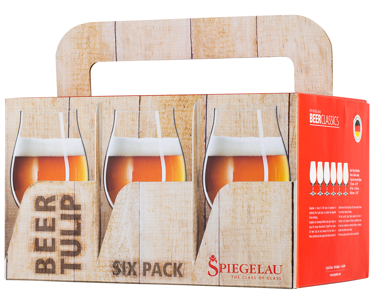 Набор из 6-ти бокалов Spiegelau Beer Classic Tulip для пива, 0.44л, (129378), Чешская Республика, хрустальное стекло, 0.44 л, Шпигелау Бир Классик Тюльпан (набор по 6), цена 7140 рублей