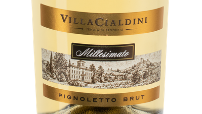 Игристое вино Villa Cialdini Pignoletto Brut, (147460), белое брют, 2023 г., 0.75 л, Вилла Чальдини Пиньолетто Брют цена 1590 рублей