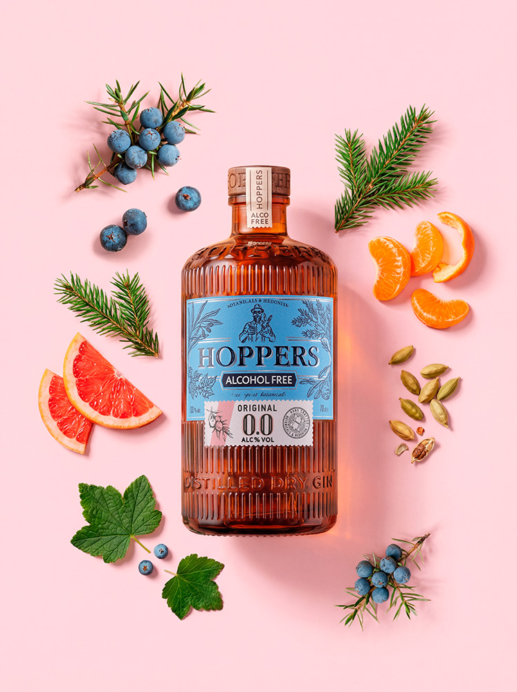 Джин безалкогольный Hoppers 0.0%, (155813), Россия, 0.7 л, Хопперс Безалкогольный 0.0%, цена 990 рублей