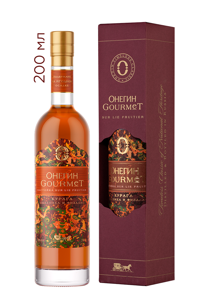 Настойка ягодная сладкая Онегин Gourmet Курага в подарочной упаковке, 0.2л, (137826), Россия, 0.2 л, Онегин Gourmet "Курага", цена 740 рублей