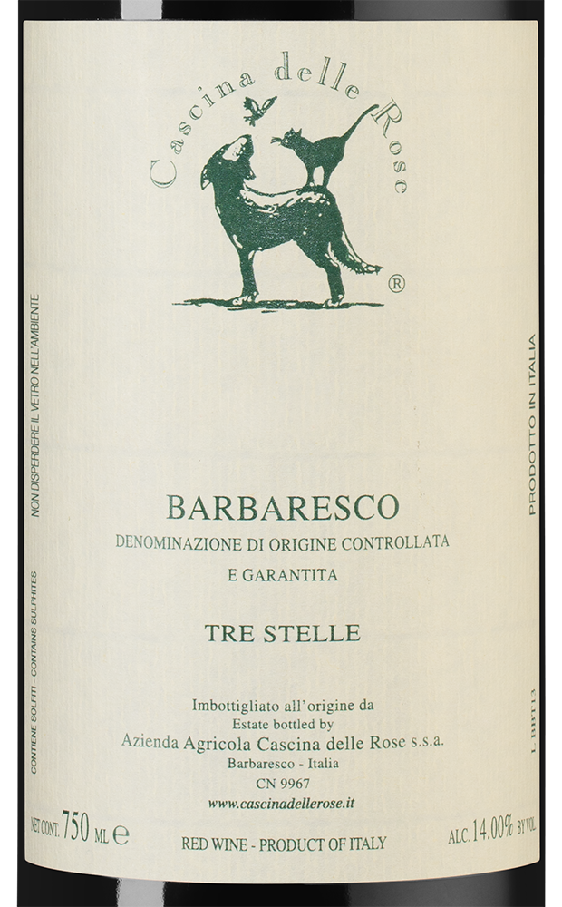 Вино Barbaresco Tre Stelle, Cascina delle Rose, 2022, (159073), Италия, Пьемонт, красное, сухое, 0.75 л, Барбареско Тре Стелле, цена 22490 рублей