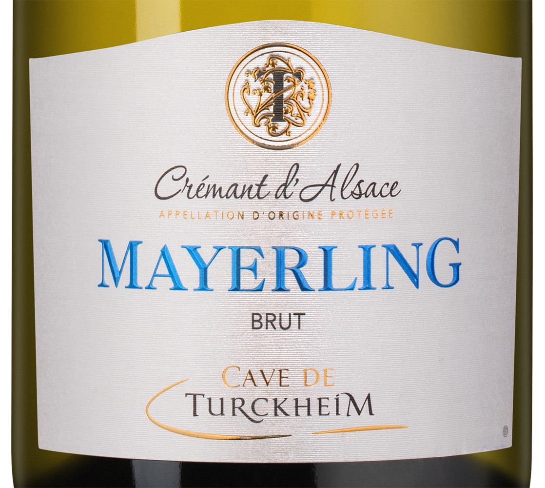 Игристое вино Mayerling Cremant d'Alsace, Cave de Turckheim, (155970), Франция, Эльзас, белое, экстра брют, 0.75 л, Креман д`Эльзас Майерлинг Брют, цена 3490 рублей