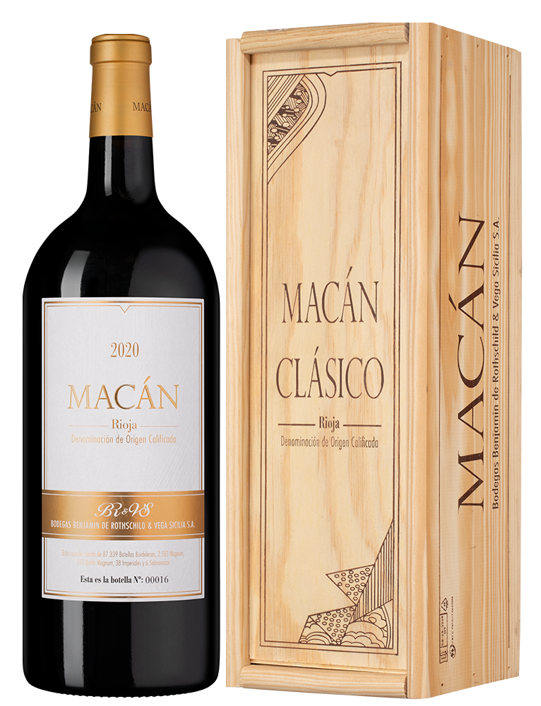Вино Rioja Macan, Bodegas Benjamin de Rothschild & Vega Sicilia, 2020, 3л, (158197), Испания, Риоха, красное, сухое, 3 л, Риоха Макан, цена 119990 рублей