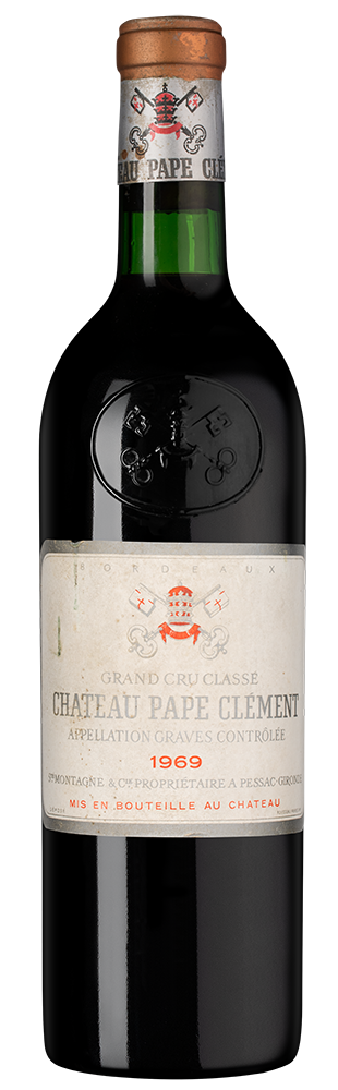 Вино Chateau Pape Clement Rouge (Pessac-Leognan), 1969, (150668), Франция, Бордо, красное, сухое, 0.75 л, Шато Пап Клеман Руж, цена 87490 рублей