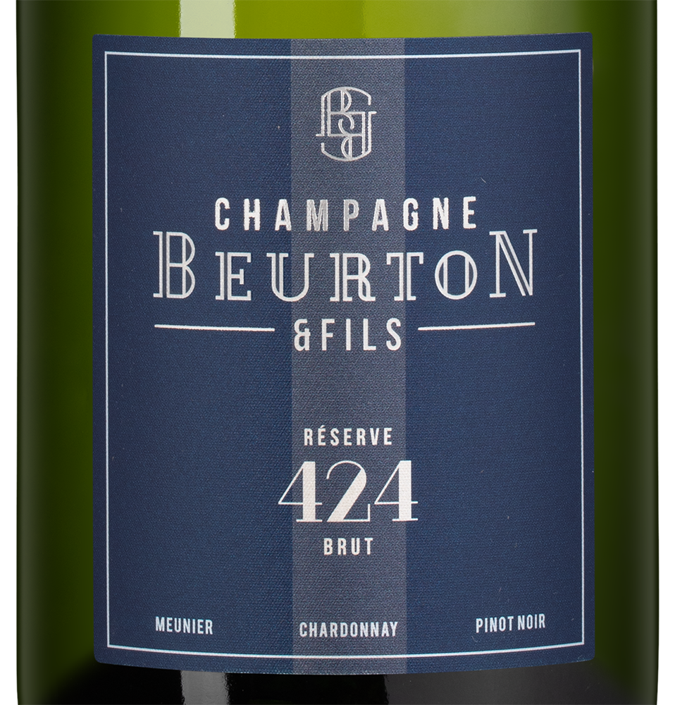 Шампанское Reserve 424 Brut, Beurton et Fils, (155046), Франция, Шампань, белое, брют, 0.75 л, Резерв 424 Брют, цена 8990 рублей