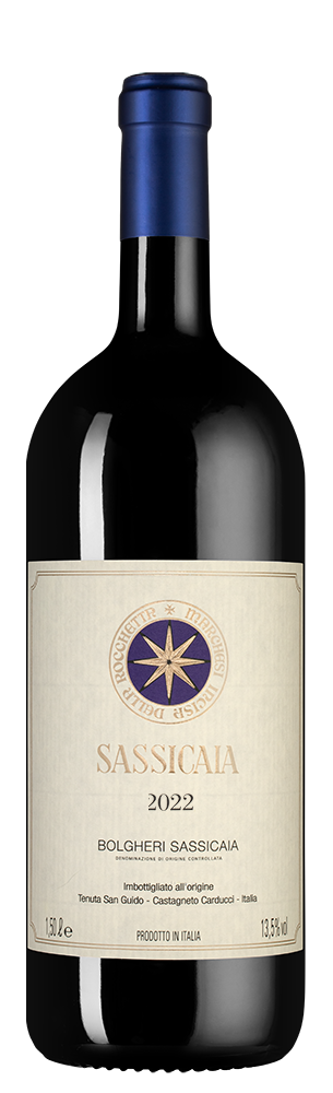 Вино Sassicaia, Tenuta San Guido, 2022, 1.5л, (155880), Италия, Тоскана, красное, сухое, 1.5 л, Сассикайя, цена 174990 рублей