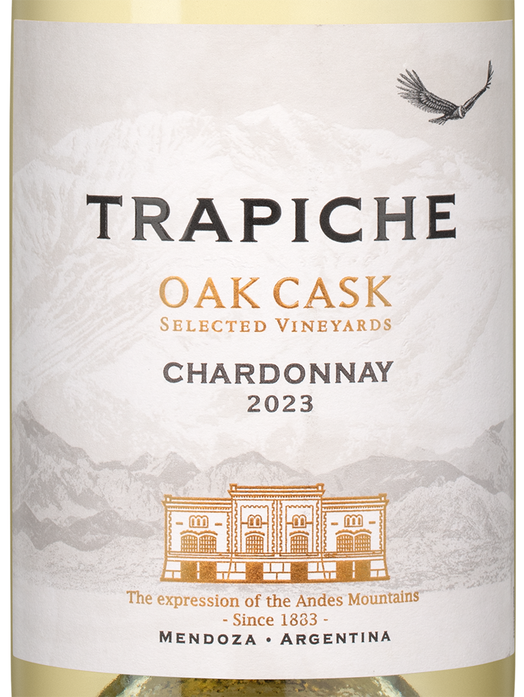 Вино Chardonnay Oak Cask, Trapiche, 2023, (149907), Аргентина, Мендоса, белое, сухое, 0.75 л, Шардоне Оук Каск, цена 1323 рублей