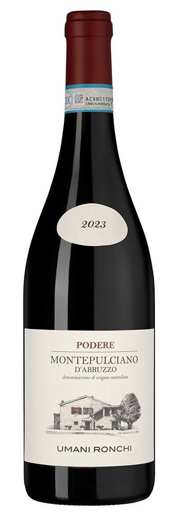 Вино Podere Montepulciano d'Abruzzo, Umani Ronchi, 2023, (152535), Италия, Абруццо, красное, сухое, 0.75 л, Монтепульчано д'Абруццо Подере, цена 2190 рублей