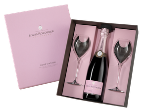 Шампанское Louis Roederer Brut Rose c 2-мя бокалами, (129797),  цена 17990 рублей