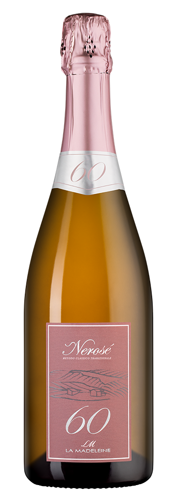 Игристое вино Nerose 60, La Madeleine, (130526), Италия, Умбрия, розовое, экстра брют, 0.75 л, Нерозе 60, цена 6490 рублей