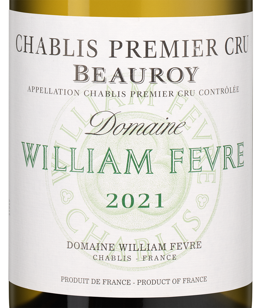 Вино Chablis Premier Cru Beauroy, William Fevre, 2021, (142862), Франция, Бургундия, белое, сухое, 0.75 л, Шабли Премье Крю Боруа, цена 18490 рублей