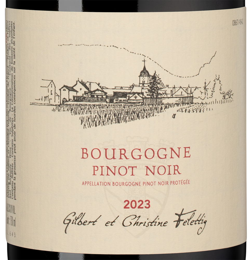 Вино Bourgogne Pinot Noir, Gilbert et Christine Felettig, 2023, (157037), Франция, Бургундия, красное, сухое, 0.75 л, Бургонь Пино Нуар, цена 9990 рублей