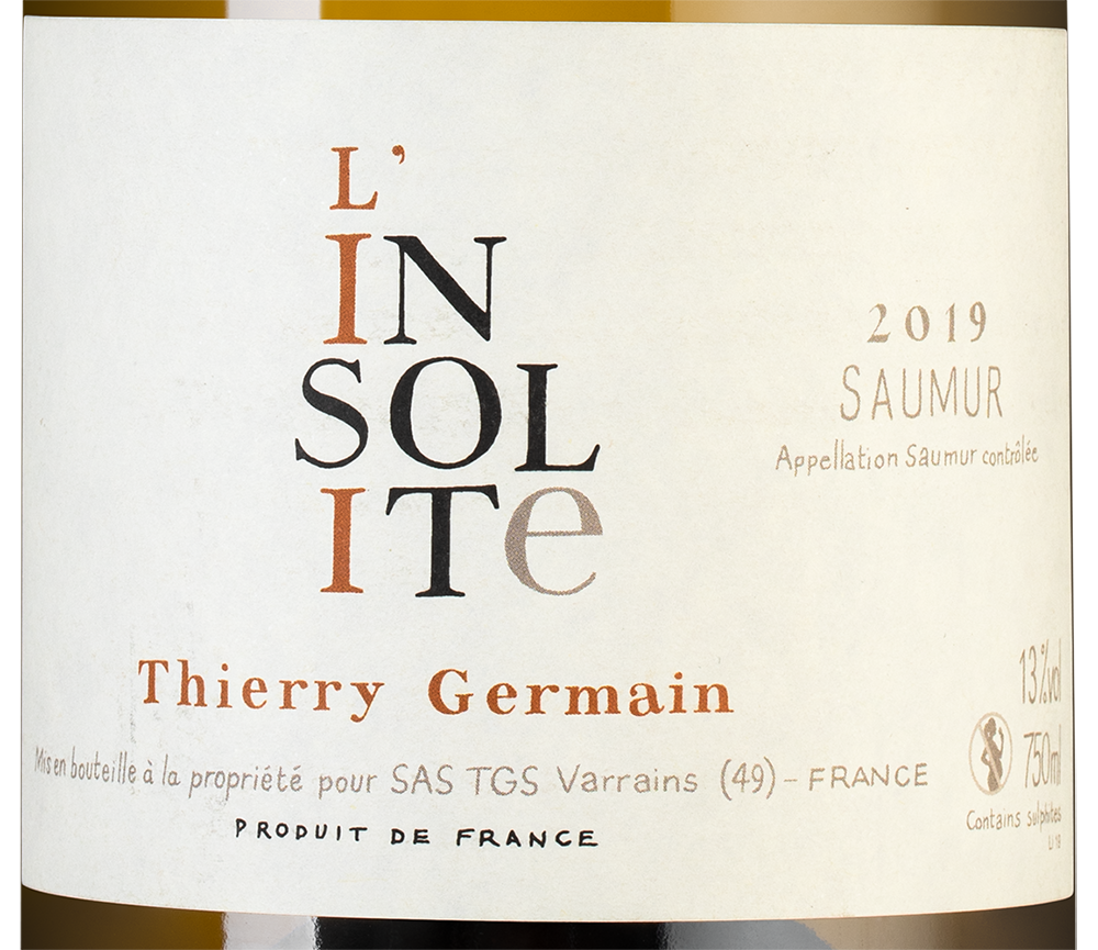 Вино L'Insolite, Thierry Germain, 2019, (125890), Франция, Долина Луары, белое, сухое, 0.75 л, Л'Инсолит, цена 9490 рублей