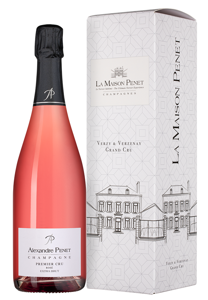 Шампанское Premier Cru Rose в подарочной упаковке, Maison Alexandre Penet, (146453), Франция, Шампань, розовое, экстра брют, 0.75 л, Премье Крю Розе, цена 16290 рублей