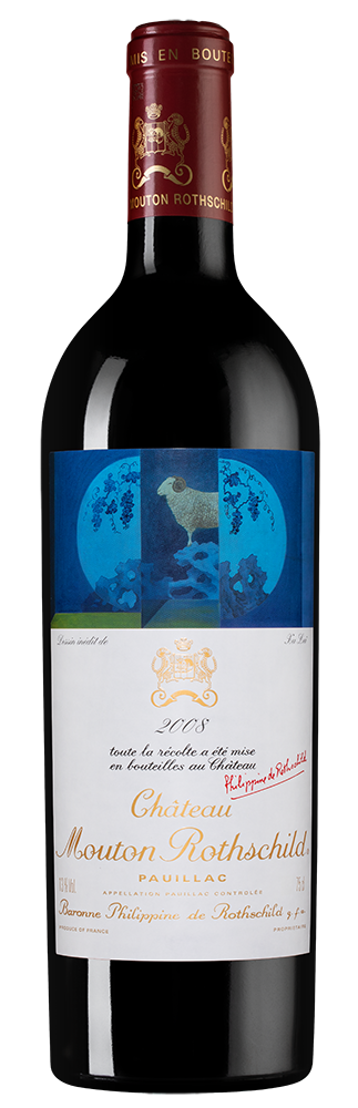 Вино Chateau Mouton Rothschild (Pauillac), 2008, (156817), Франция, Бордо, красное, сухое, 0.75 л, Шато Мутон Ротшильд, цена 234990 рублей