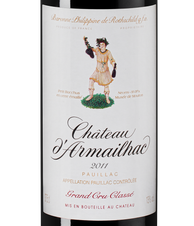 Вино Chateau d'Armailhac, (144500), красное сухое, 2011 г., 0.375 л, Шато д'Армайяк цена 8790 рублей