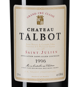 Вино 1996 года урожая Chateau Talbot