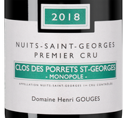 Вино Nuits-Saint-Georges Premier Cru Clos des Porrets Saint-Georges