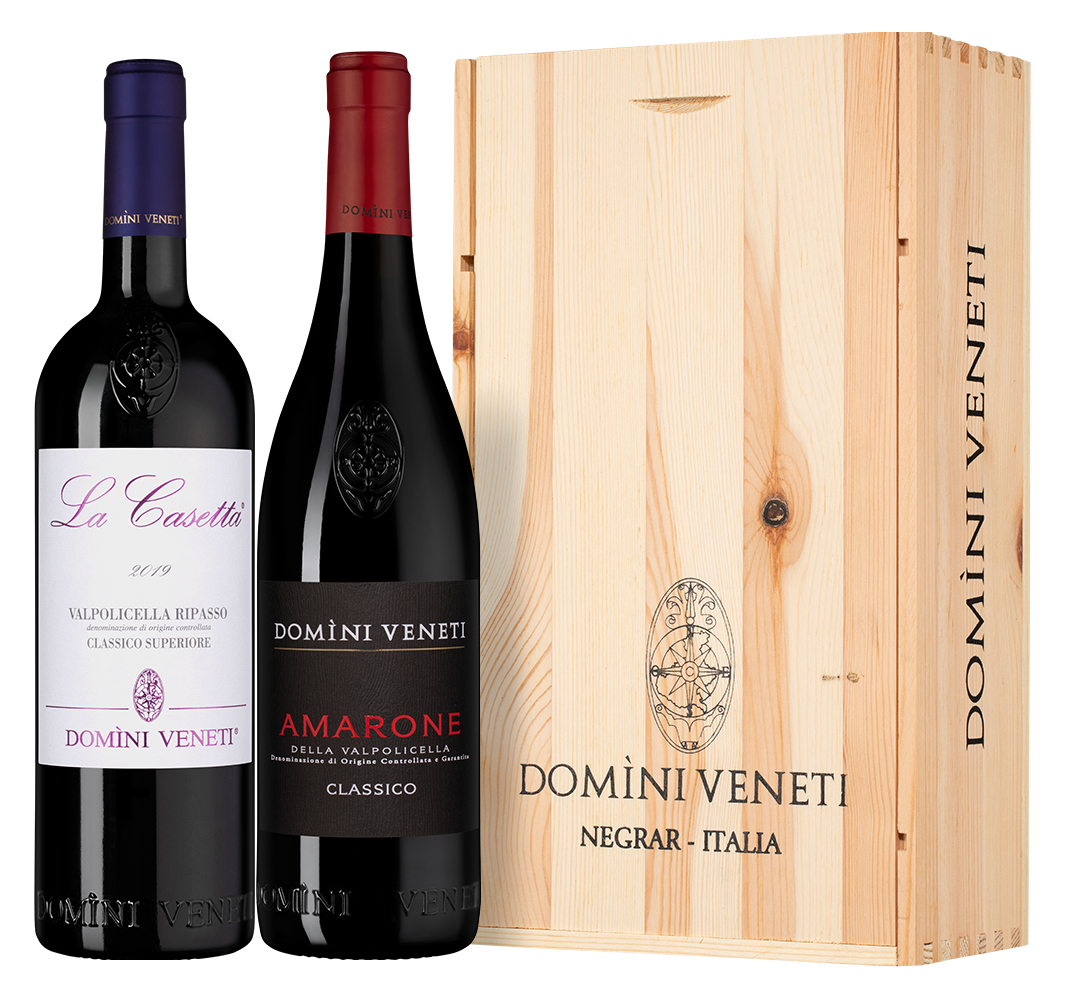 Вино в подарочном наборе Domini Veneti: Amarone della Valpolicella, Valpolicella Ripasso, (151692), Италия, Венето, 0.75 л, Набор вин: Домини Венети, цена 21490 рублей
