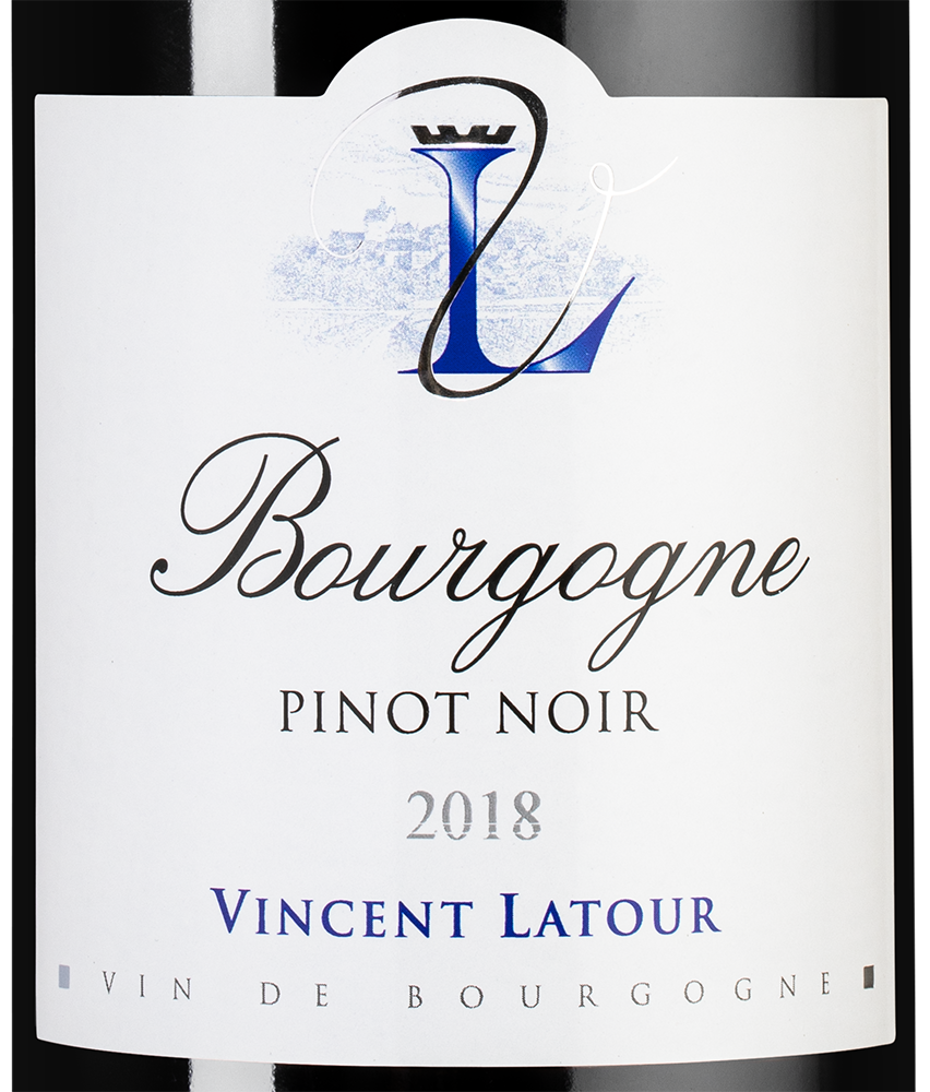 Вино Bourgogne Pinot Noir, Domaine Vincent Latour, 2018, (126457), Франция, Бургундия, красное, сухое, 0.75 л, Бургонь Пино Нуар, цена 5490 рублей