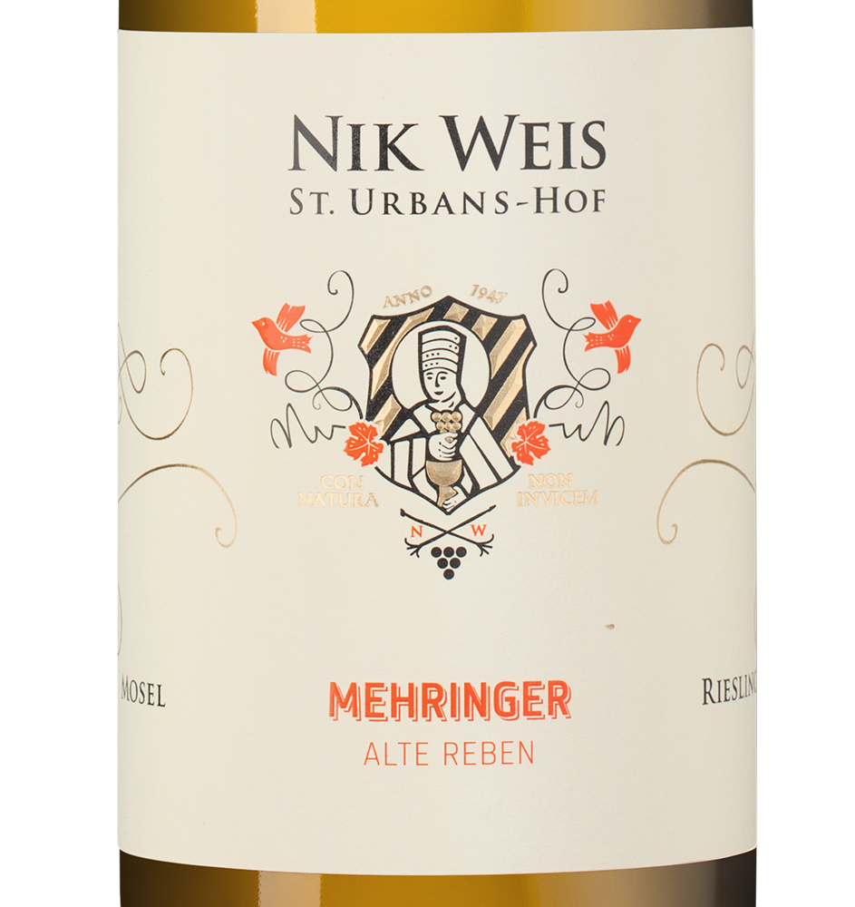 Вино Mehringer Alte Reben, Nik Weis St. Urbans-Hof, 2023, (149506), Германия, Мозель, белое, сухое, 0.75 л, Рислинг Мерингер Альте Ребен, цена 4543 рублей
