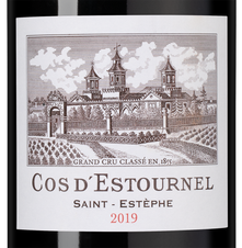 Вино Chateau Cos d'Estournel Rouge (Saint-Estephe), (125519), красное сухое, 2019, 0.75 л, Шато Кос д'Эстурнель Руж цена 59990 рублей