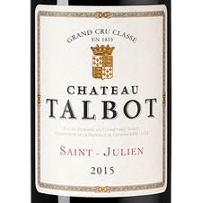 Вино Chateau Talbot, (137655), красное сухое, 2015 г., 0.75 л, Шато Тальбо цена 21990 рублей