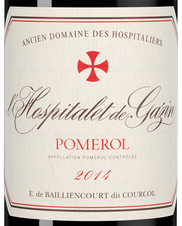 Вино l’Hospitalet de Gazin, (141682), красное сухое, 2014 г., 0.75 л, л'Оспитале де Газен цена 8790 рублей