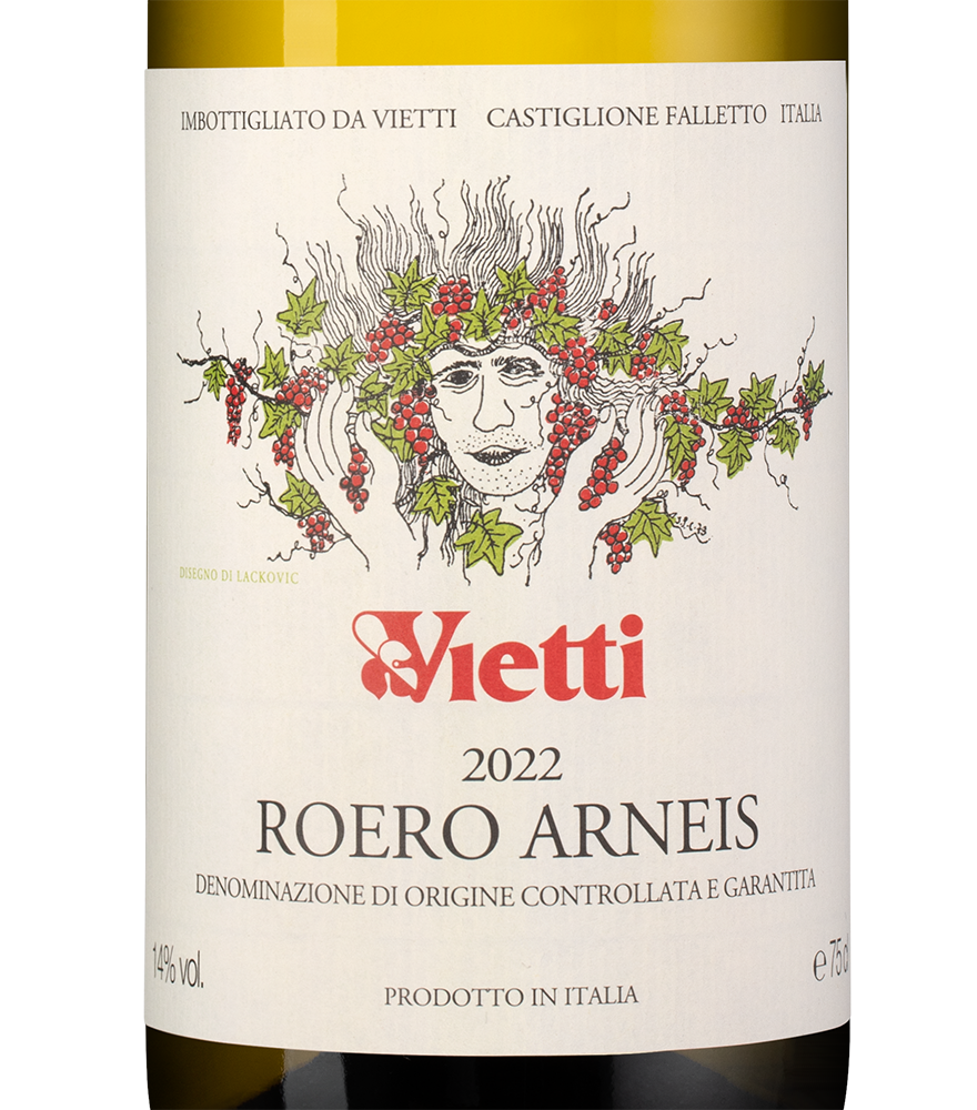 Вино Roero Arneis, Vietti, 2022, (142363), Италия, Пьемонт, белое, сухое, 0.75 л, Роэро Арнеис, цена 6490 рублей