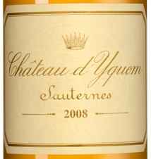 Вино Chateau d'Yquem, (108278), белое сладкое, 2008 г., 0.75 л, Шато д'Икем цена 72490 рублей