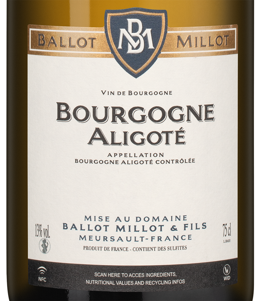 Вино Bourgogne Aligote, Domaine Ballot Millot et Fils, 2023, (154454), Франция, Бургундия, белое, сухое, 0.75 л, Бургонь Алиготе, цена 9290 рублей