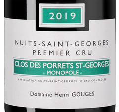 Вино Nuits-Saint-Georges Premier Cru Clos des Porrets Saint-Georges, (142599), красное сухое, 2019 г., 0.75 л, Нюи-Сен-Жорж Премье Крю Кло де Порре Сен-Жорж цена 18490 рублей