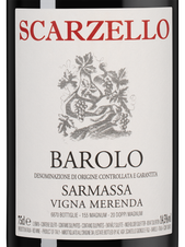 Вино Barolo Sarmassa Vigna Merenda, (141579), красное сухое, 2016 г., 0.75 л, Бароло Cармасса Винья Меренда цена 18990 рублей