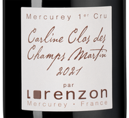 Вино с пионовым вкусом Mercurey 1er Cru Carline Clos des Champs Martin
