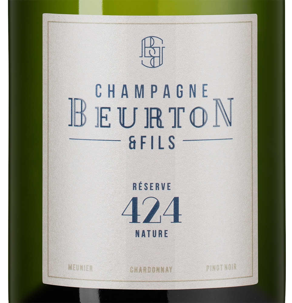 Шампанское Reserve 424 Nature, Beurton et Fils, (146692), Франция, Шампань, белое, экстра брют, 0.75 л, Резерв 424 Натюр, цена 9490 рублей