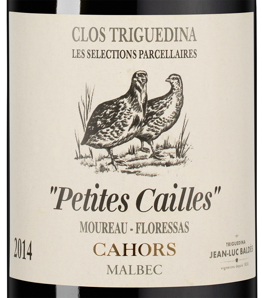 Вино Cahors Petites Cailles, Clos Triguedina, 2014, (144375), Франция, Юго-Запад, красное, сухое, 0.75 л, Каор Птит Кай, цена 12990 рублей