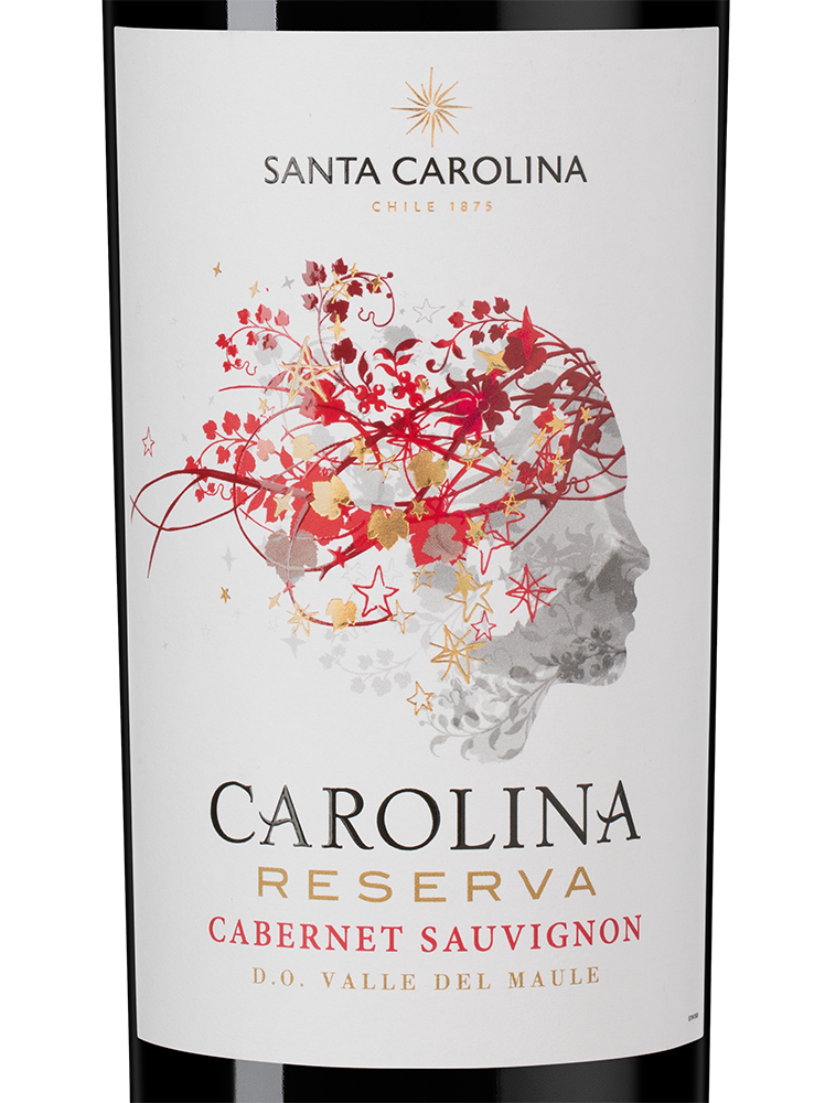 Вино Carolina Reserva Cabernet Sauvignon, Santa Carolina, 2023, (156356), Чили, Центральная Долина, красное, сухое, 0.75 л, Каролина Ресерва Каберне Совиньон, цена 1192 рублей