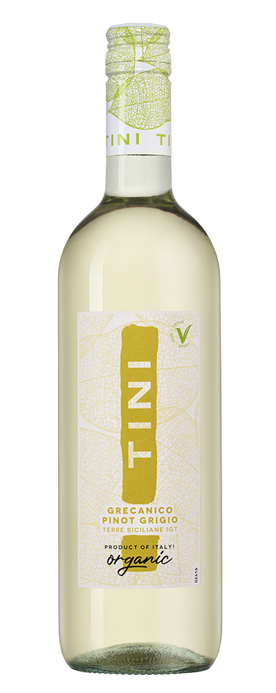 Вино Tini Grecanico/ Pinot Grigio Biologico, Caviro, 2022, (141415), Италия, Сицилия, белое, полусухое, 0.75 л, Тини Греканико/ Пино Гриджо Биолоджико, цена 1640 рублей