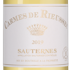 Вино Les Carmes de Rieussec, (137840), белое сладкое, 2019 г., 0.75 л, Ле Карм де Рьессек цена 6990 рублей