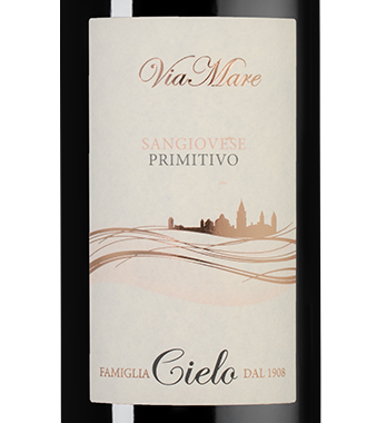 Вино Viamare Sangiovese Primitivo, Cielo, 2024, (158248), Италия, Апулия, красное, полусухое, 0.75 л, Виамаре Санджовезе Примитиво, цена 1690 рублей