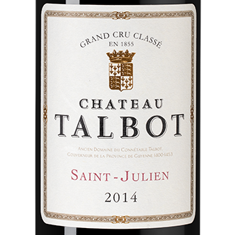 Вино Chateau Talbot Grand Cru Classe (Saint-Julien), 2014, (149886), Франция, Бордо, красное, сухое, 0.75 л, Шато Тальбо, цена 29990 рублей