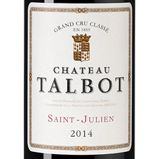 Вино Chateau Talbot Grand Cru Classe (Saint-Julien), (149886), красное сухое, 2014, 0.75 л, Шато Тальбо цена 24990 рублей